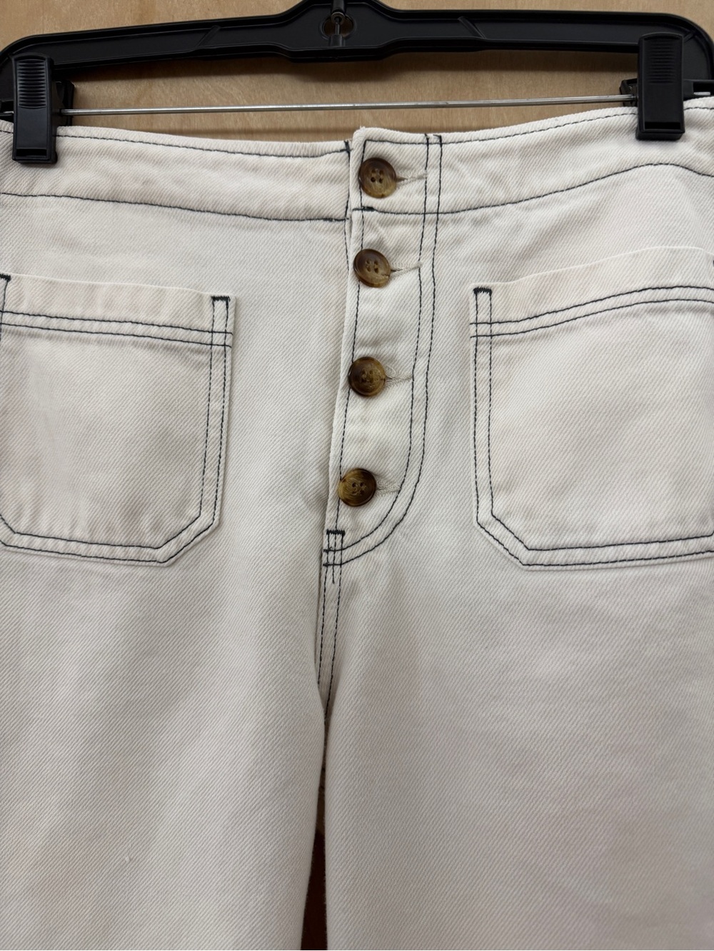 Reformation Eloise High Rise Wide Leg Jeans in Ivory - Size 28 - Picture 10 of 17
